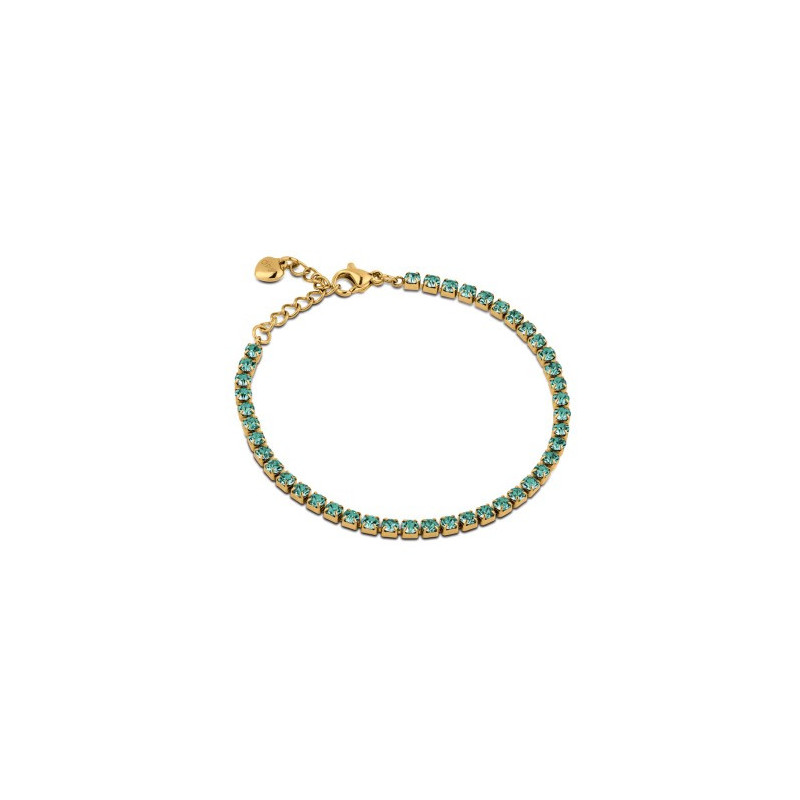 Bracciale Donna Tennis Ops OPSBR-953 Acciaio Oro con pietre Smeraldo 2,5 mm Bracciale Donna Tennis Ops OPSBR-953 Acciaio Oro con pietre Smeraldo 2,5 mm