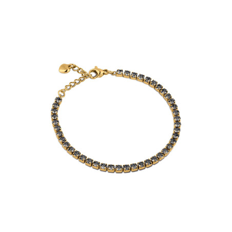 Bracciale Donna Tennis Ops OPSBR-925 Acciaio Oro con pietre Nere 3mm
