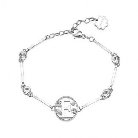 Women's bracelet letter E bhkb053 in steel 316 hypoallergenic stones and swarovski