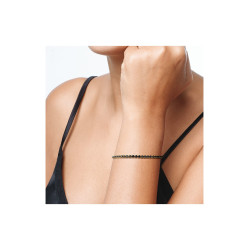 Bracciale Donna Tennis Ops OPSBR-925 Acciaio Oro con pietre Nere 3mm