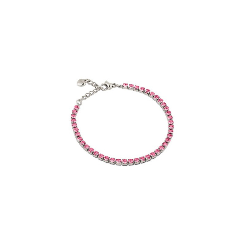 Bracciale Donna Tennis Ops OPSBR-929 Acciaio Silver con pietre Rosa 3mm Bracciale Donna Tennis Ops OPSBR-929 Acciaio Silver con pietre Rosa 3mm