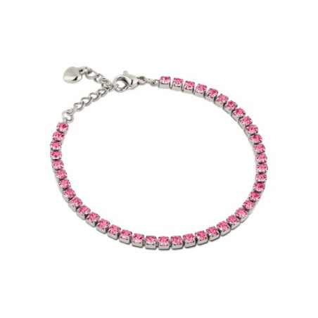 Bracciale Donna Tennis Ops OPSBR-929 Acciaio Silver con pietre Rosa 3mm