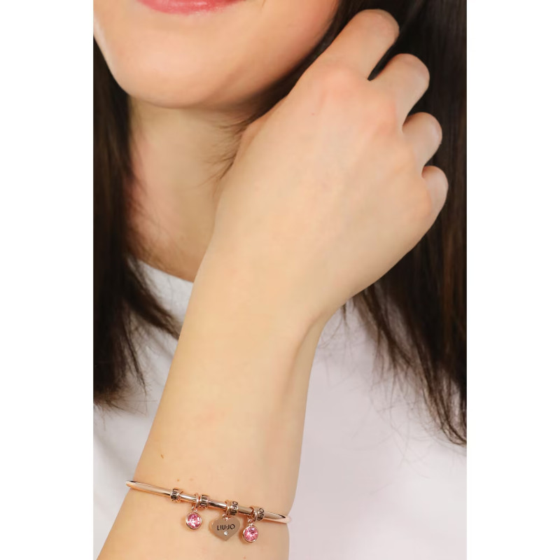 Bracelet Woman LIU JO Brilliant Rigid LJ1646 Rose Gold Color