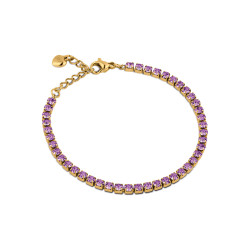 Bracciale Donna Tennis Ops OPSBR-933 Acciaio Oro con pietre Smeraldo 3mm