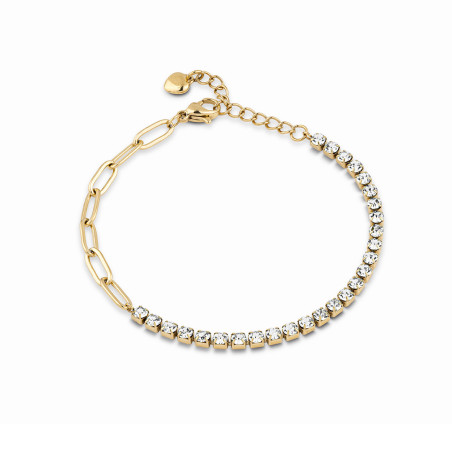 Bracciale Donna Tennis Ops OPSBR-936 Acciaio Oro con pietre Bianche 3mm