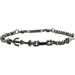 Bracciale Uomo Marlù Man Trandy 4BR1766N in Acciaio, Ancora Colore Grigio Scuro