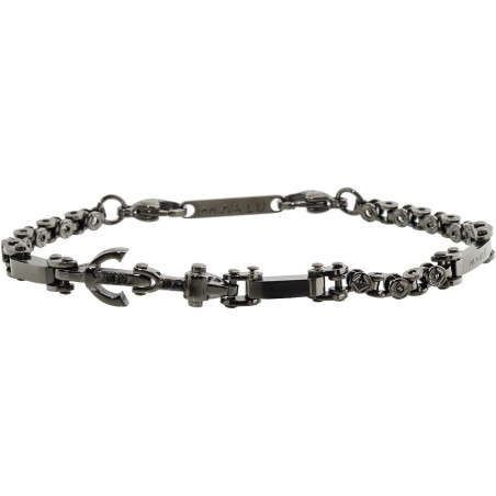 Bracciale Uomo Marlù Man Trandy 4BR1766N in Acciaio, Ancora Colore Grigio Scuro