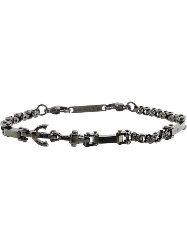 Bracciale Uomo Marlù Man Trandy 4BR1766N in Acciaio, Ancora Colore Grigio Scuro