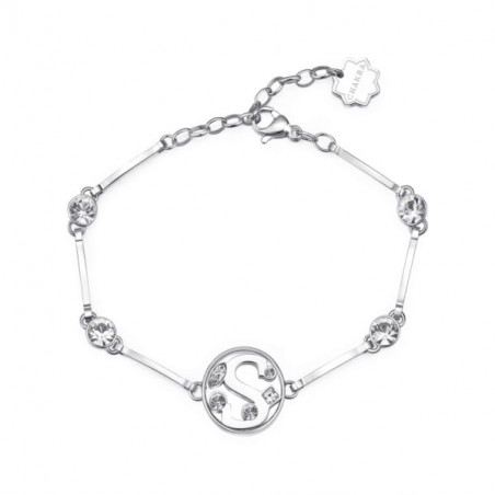 Women's bracelet letter S bhkb067 in steel 316 hypoallergenic stones and swarovski