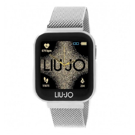 Orologio Smartwatch Unisex Liujo SWLJ001 In Acciaio Silver Maglia Milano 39mm
