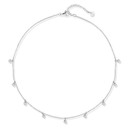Collana Donna Liujo LJ2841 in acciaio Silver con cristalli pendenti Girocollo