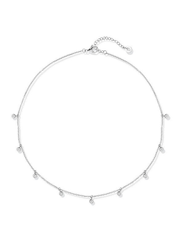Collana Donna Liujo LJ2841 in acciaio Silver con cristalli pendenti Girocollo