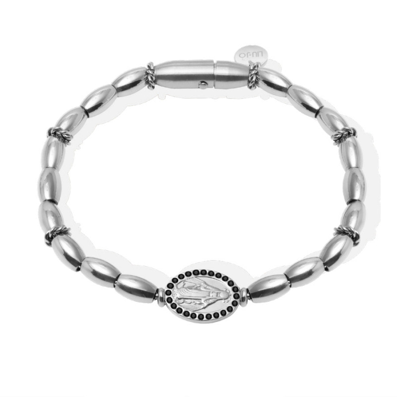 Bracciale Uomo LiuJo Acciaio Madonna Lucida Zirconi Neri MLJ552 Bracciale Uomo LiuJo Acciaio Madonna Lucida Zirconi Neri MLJ552