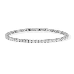 Bracciale Unisex LiuJo Tennis Zirconi Bianchi 3 MM Acciaio Lucido MLJ554