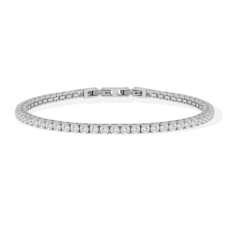 Bracciale Unisex LiuJo Tennis Zirconi Bianchi 3 MM Acciaio Lucido MLJ554
