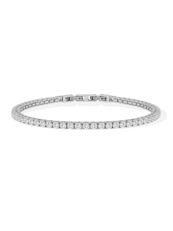 Bracciale Unisex LiuJo Tennis Zirconi Bianchi 3 MM Acciaio Lucido MLJ554