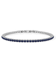 Bracciale Uomo LiuJo Tennis Zirconi Blu 3 MM Acciaio Lucido MLJ558