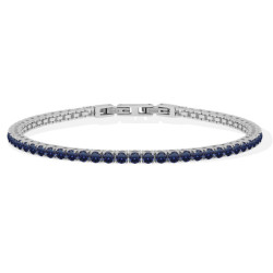 Bracciale Uomo LiuJo Tennis Zirconi Blu 3 MM Acciaio Lucido MLJ558