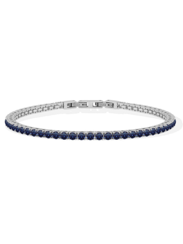Bracciale Uomo LiuJo Tennis Zirconi Blu 3 MM Acciaio Lucido MLJ558
