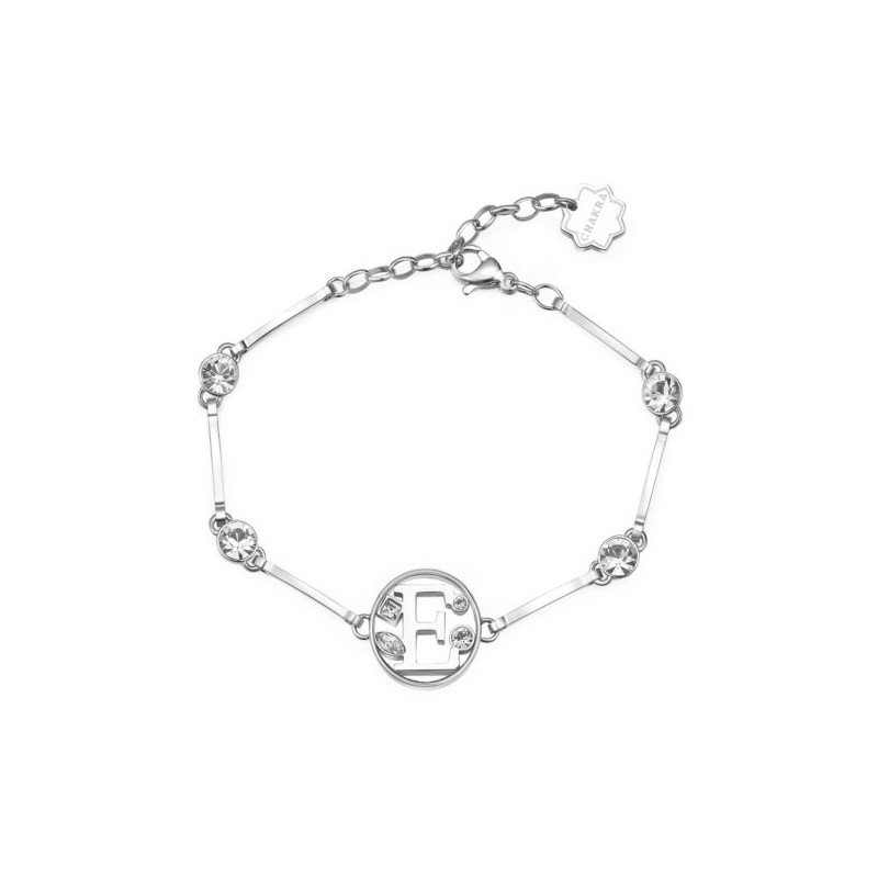 Bracciale donna lettera E bhkb053 in acciaio 316 anallergico pietre e swarovski Bracciale donna lettera E bhkb053 in acciaio 316 anallergico pietre e swarovski