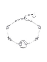 Bracciale donna lettera L bhkb060 in acciaio 316 anallergico pietre e swarovski