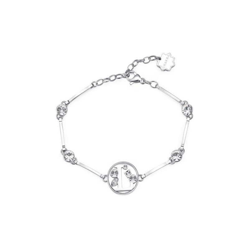 Bracciale donna lettera L bhkb060 in acciaio 316 anallergico pietre e swarovski Bracciale donna lettera L bhkb060 in acciaio 316 anallergico pietre e swarovski
