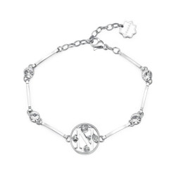 Bracciale donna lettera N bhkb062 in acciaio 316 anallergico pietre e swarovski