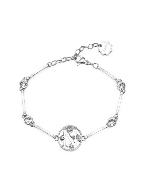 Women's bracelet letter N bhkb062 in steel 316 hypoallergenic stones and swarovski