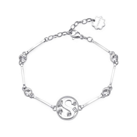 Bracciale donna lettera S bhkb067 in acciaio 316 anallergico pietre e swarovski