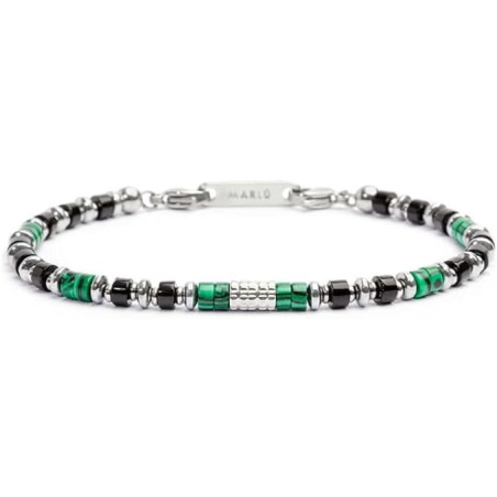 Bracciale Marlù 30BR0007 Acciaio con Malachite e Onice Nero | Bracciali Marlù
