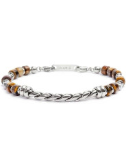 Bracciale Uomo Marlù 30BR0010-M in Acciaio Rondelle in Occhio di Tigre ed Ematite