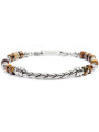 Bracciale Uomo Marlù 30BR0010-M in Acciaio Rondelle in Occhio di Tigre ed Ematite