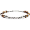 Bracciale Uomo Marlù 30BR0010-M in Acciaio Rondelle in Occhio di Tigre ed Ematite