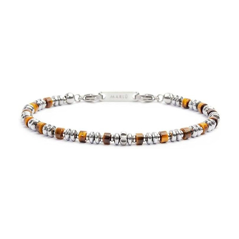 Bracciale Unisex Marlù 30BR0015-M in Acciaio Silver con Rondelle ed Ematite Marrone Bracciale Unisex Marlù 30BR0015-M in Acciaio Silver con Rondelle ed Ematite Marrone