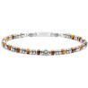 Bracciale Unisex Marlù 30BR0015-M in Acciaio Silver con Rondelle ed Ematite Marrone