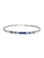 Bracciale Unisex Marlù 30BR0016-B in Acciaio Silver con Pietre Blu ed Ematite