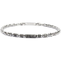 Bracciale Unisex Marlù 30BR0017-GR in Acciaio Silver con Pietre Grige ed Ematite