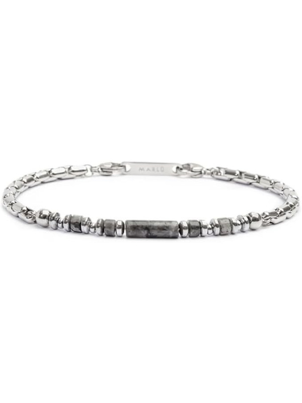 Bracciale Unisex Marlù 30BR0017-GR in Acciaio Silver con Pietre Grige ed Ematite