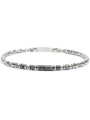 Bracciale Unisex Marlù 30BR0017-GR in Acciaio Silver con Pietre Grige ed Ematite