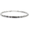 Bracciale Unisex Marlù 30BR0017-GR in Acciaio Silver con Pietre Grige ed Ematite