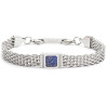 Bracciale Unisex Marlù 30BR0018-B Catena Mesh in Acciaio Silver e Pietra Blu