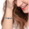 Bracciale Unisex Marlù 30BR0018-B Catena Mesh in Acciaio Silver e Pietra Blu