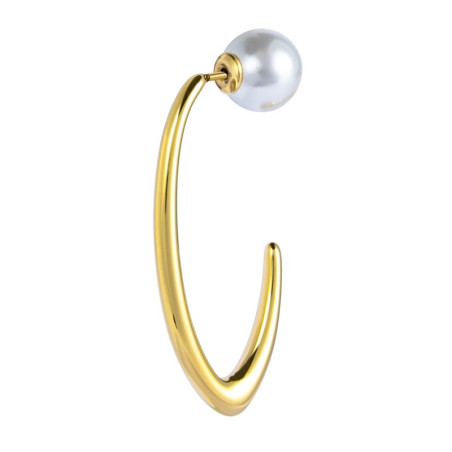 Monorecchino Donna cerchio Marlù acciaio dorato e perla 33OR0078G