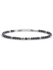 Bracciale Uomo Marlù con agata nera ed ematite acciaio 1br0061-n