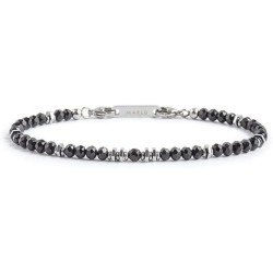 Bracciale Uomo Marlù con agata nera ed ematite acciaio 1br0061-n