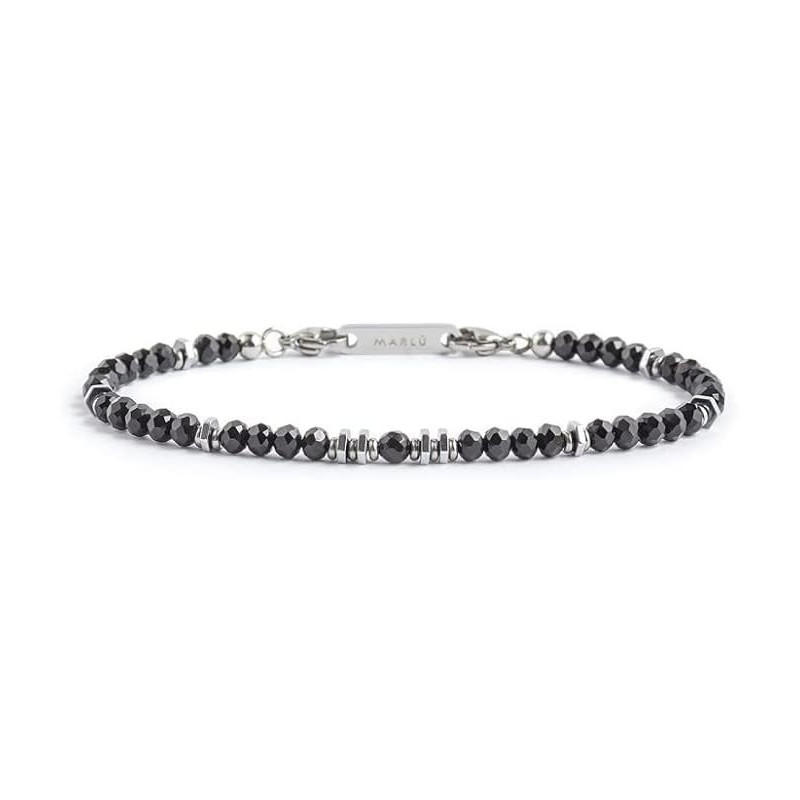 Bracciale Uomo Marlù con agata nera ed ematite acciaio 1br0061-n Bracciale Uomo Marlù con agata nera ed ematite acciaio 1br0061-n