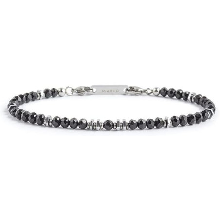 Bracciale Uomo Marlù con agata nera ed ematite acciaio 1br0061-n