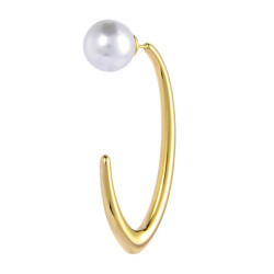 Monorecchino Donna cerchio Marlù acciaio dorato e perla 33OR0078G
