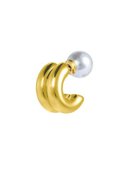 Monorecchino Donna cerchio doppio Marlù acciaio e perla 33OR0082G