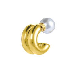 Monorecchino Donna cerchio doppio Marlù acciaio e perla 33OR0082G